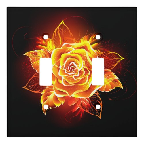 Blooming Fire Rose Light Switch Cover