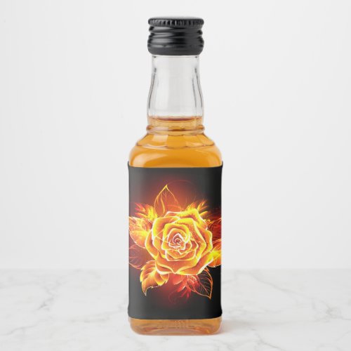 Blooming Fire Rose Liquor Bottle Label