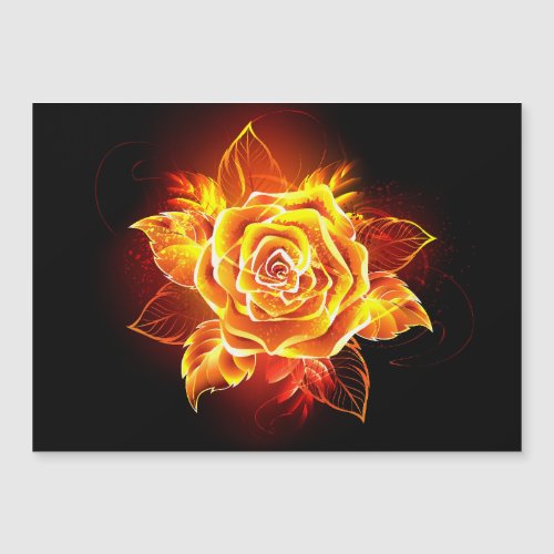 Blooming Fire Rose Magnetic Invitation