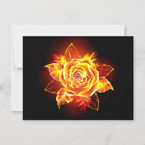 Blooming Fire Rose Magnetic Invitation