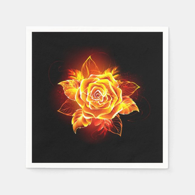 Blooming Fire Rose Napkins (Front)