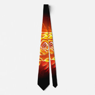 Blooming Fire Rose Neck Tie