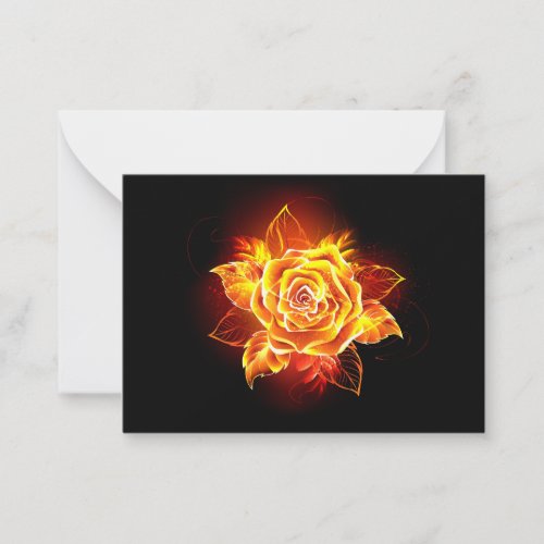 Blooming Fire Rose Note Card