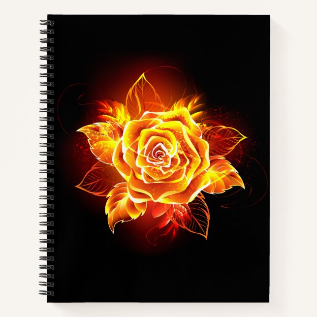 Blooming Fire Rose Notebook (Front)