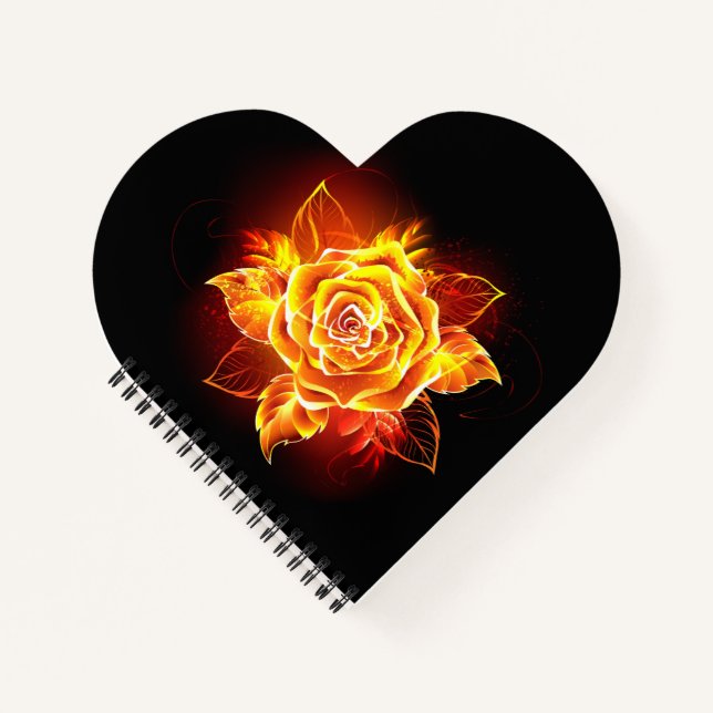 Blooming Fire Rose Notebook (Front)
