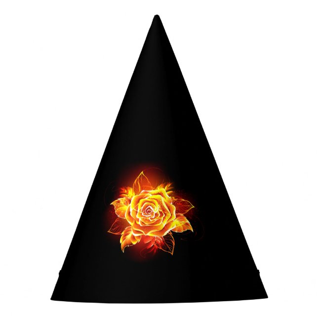 Blooming Fire Rose Party Hat (Front)