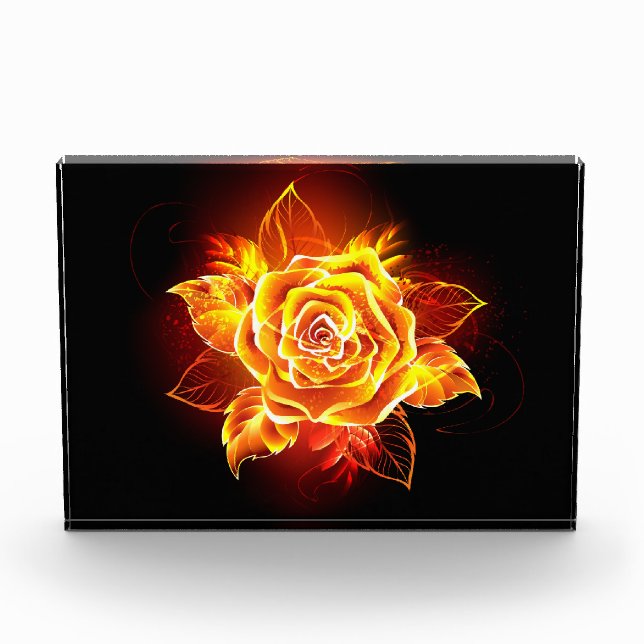Blooming Fire Rose Photo Block (Front)