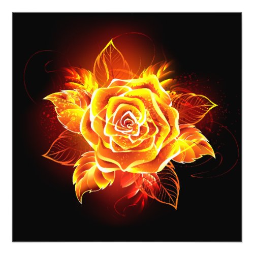 Blooming Fire Rose Photo Print