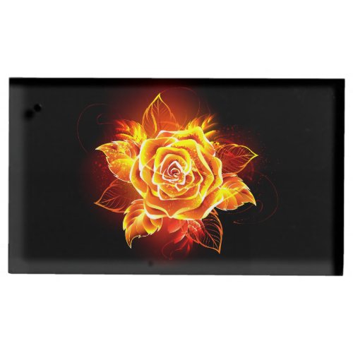 Blooming Fire Rose Place Card Holder