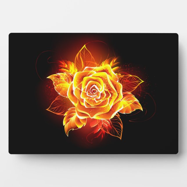 Blooming Fire Rose Plaque (Front)