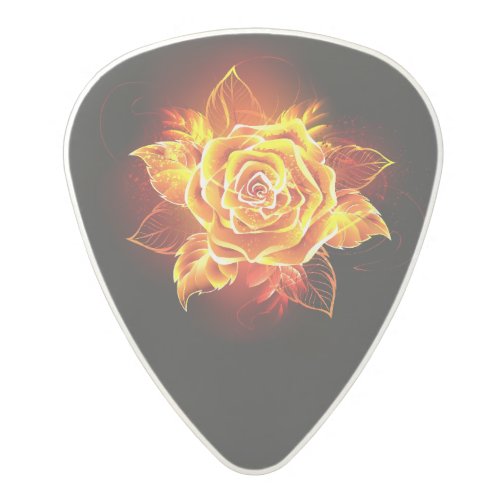 Blooming Fire Rose Polycarbonate Guitar Pick