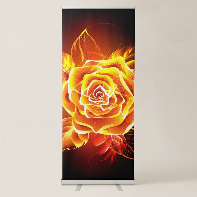 Blooming Fire Rose Retractable Banner (Front)