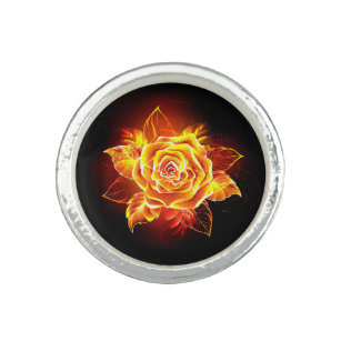 Blooming Fire Rose Ring