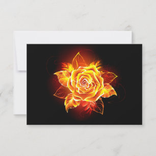 Blooming Fire Rose RSVP Card