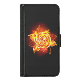 Blooming Fire Rose Samsung Galaxy S5 Wallet Case