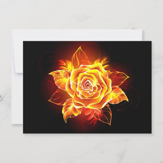 Blooming Fire Rose Save The Date (Front)