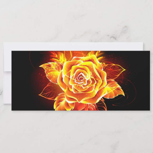 Blooming Fire Rose Save The Date (Front)