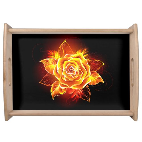 Blooming Fire Rose Serving Tray