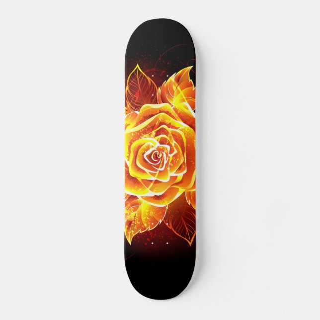 Blooming Fire Rose Skateboard (Front)