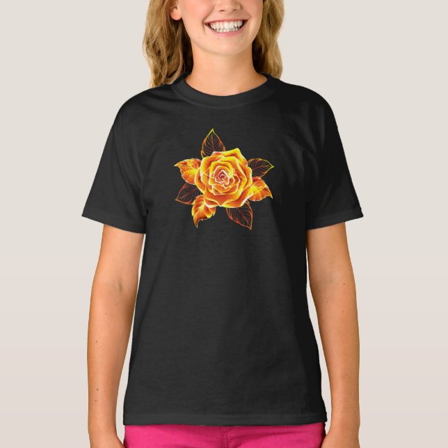 Blooming Fire Rose T-Shirt (Front)