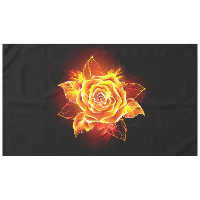 Blooming Fire Rose Tablecloth (Front (Horizontal))