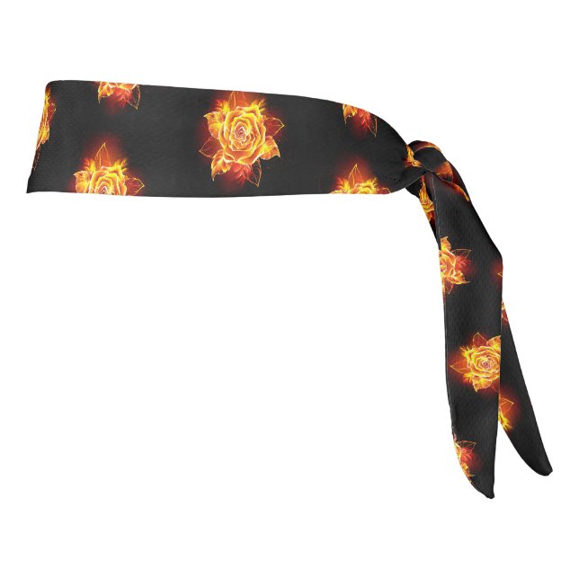 Blooming Fire Rose Tie Headband (Rotate 90)