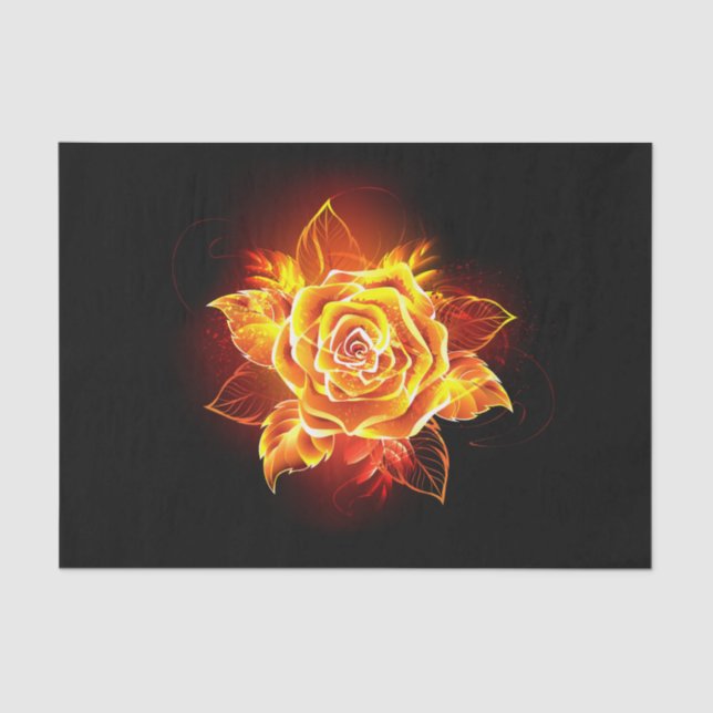 Blooming Fire Rose Tissue Paper (Front)