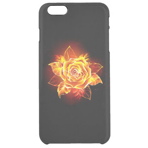 Blooming Fire Rose Clear iPhone 6 Plus Case