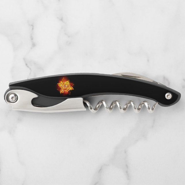 Blooming Fire Rose Waiter's Corkscrew (Front)