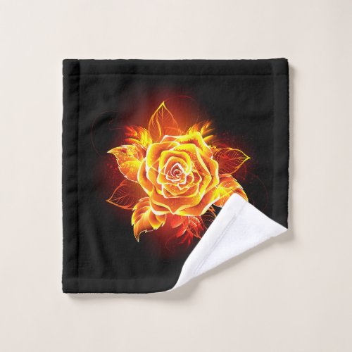 Blooming Fire Rose Wash Cloth