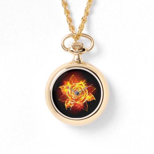 Blooming Fire Rose Watch