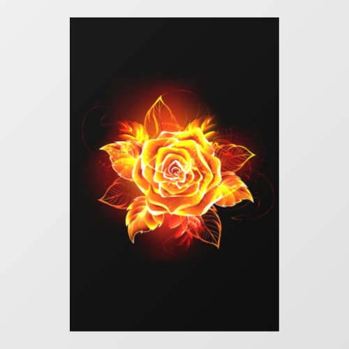 Blooming Fire Rose Window Cling