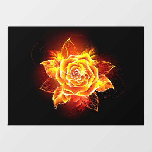 Blooming Fire Rose Window Cling