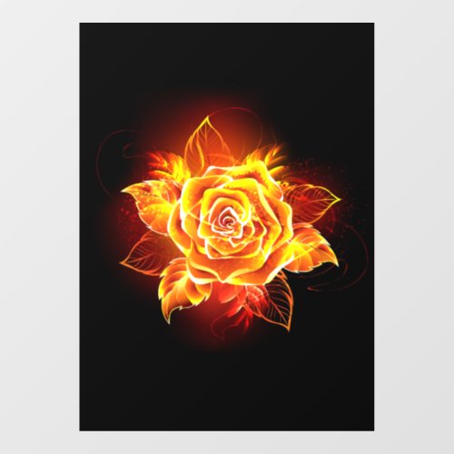 Blooming Fire Rose Window Cling