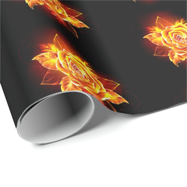 Blooming Fire Rose Wrapping Paper (Roll Corner)