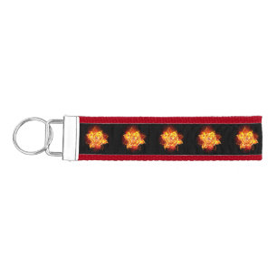 Blooming Fire Rose Wrist Keychain