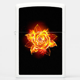 Blooming Fire Rose Zippo Lighter