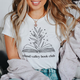 Blooming Floral Book Personalized Book Club T-Shirt