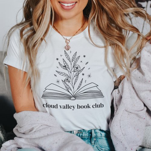 Blooming Floral Book Personalized Book Club T_Shirt