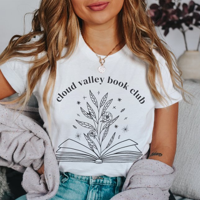 Blooming Floral Book Personalized Book Club T-Shirt (Creator Uploaded)