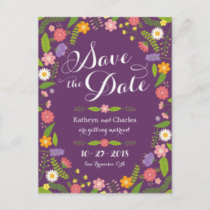 Blooming Floral Frame Rustic Garden Wedding Postcard