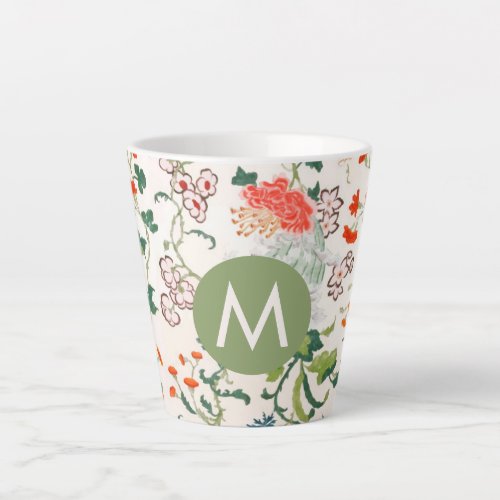 Blooming Floral Monogram Latte Mug