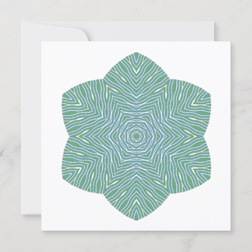 Blooming Floral Note Card in Turquoise Green