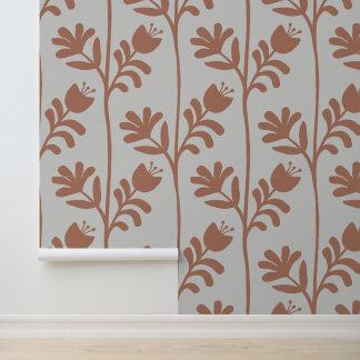 Blooming Floral Silhouette XL mocha mousse flowers Wallpaper