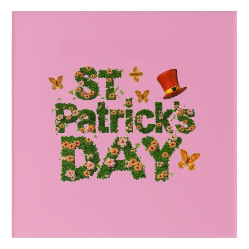 Blooming Floral St Patricks day Acrylic Wall Art