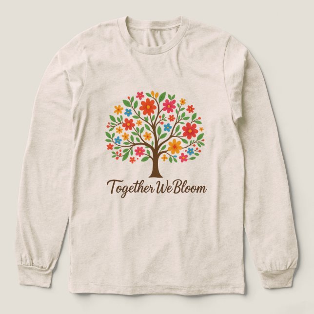 Blooming Floral Tree Long Sleeve Shirt (Design Front)