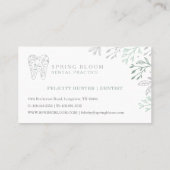 Blooming Flourishing Dental Tooth Tree Logo Business Card (Back)
