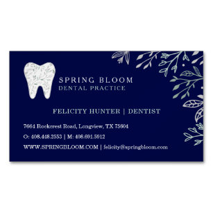 Blooming Flourishing Dental Tooth Tree Logo Business Card Magnet