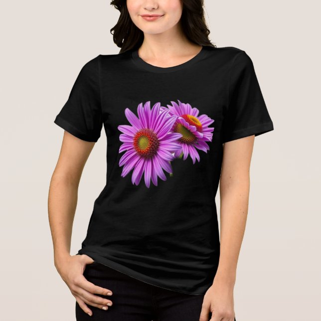 Blooming Flower Art T-Shirt Tri-Blend Shirt (Front)