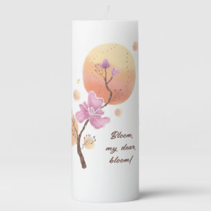 blooming flower mother Day Pillar Candle